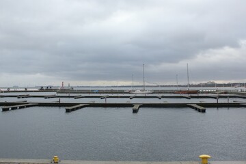 Pier in Sopot. The longest wooden pier in Europe, 450 metres from the edge of the shore, 650 m total