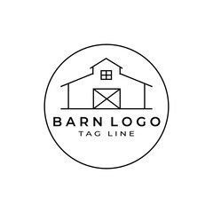 barn line art logo vector symbol illustration design