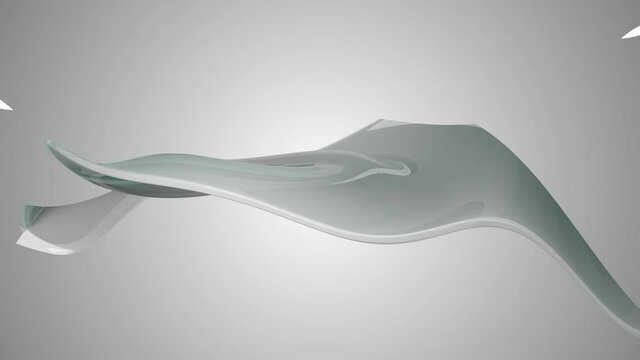 Abstract grey pearl wave animation. 3d rendering. Seamless loop.