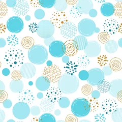  Boys blue dotted seamless pattern Polka dot abstract background blue gold circle shapes © Tani Kuzminka