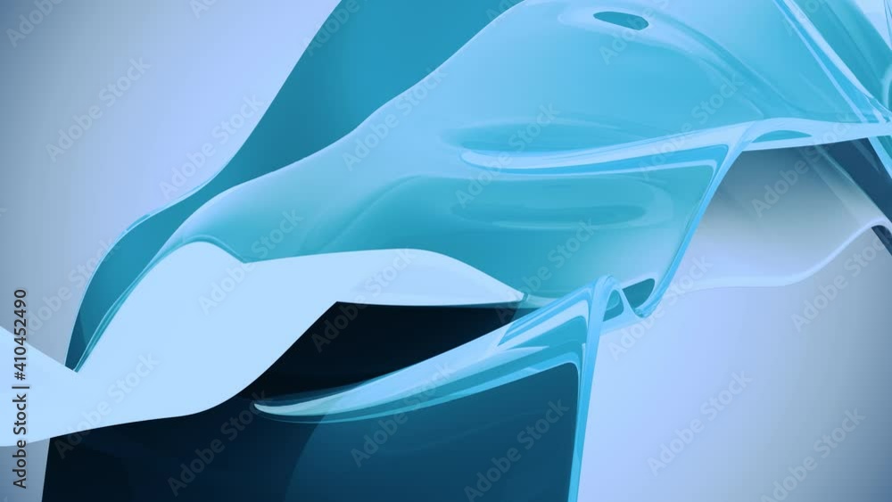 Poster 3d rendering of wavy geometric background animation. trendy gradient shapes composition. seamless lo