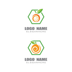 Orange logo design Vector icon illustration design