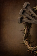 Jesus Christ crown of thorns and nails.