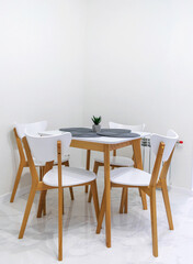 table and chairs in a restaurant