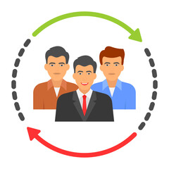 Estimating Manpower Gaps Concept, HRM and Team Building Symbol on White background, Determining HR Inventory Vector color Icon design, Business Group Stock illustration