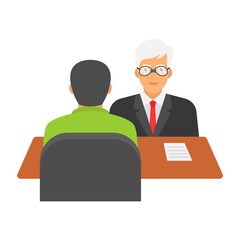 Job Interview Concept, hrm symbol on white background, Candidate Screening Process Vector color Icon Design, Executive recruiting the people symbl on white background,