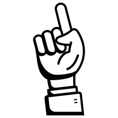 Forefinger or One Finger Sign concept vector icon design, Hand Gestures symbol on white background,