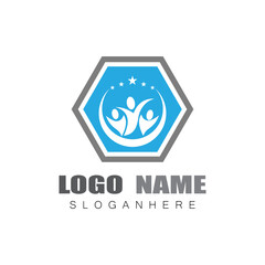 Human character logo sign illustration vector design