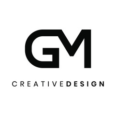 Modern letter GM logo design
