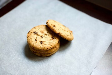 chocolate chip cookies on table