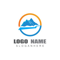 Mountain icon Logo Template Vector illustration design