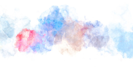 Watercolor painted background with blots and splatters. Brush stroked painting. 2D Illustration.