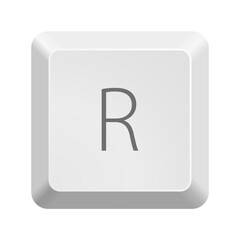 Button R. Icon Vector Illustration. 
