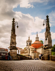 Fototapeta na wymiar Historic Sao Goncalo Church and Bridge over the Tamega to Amarante