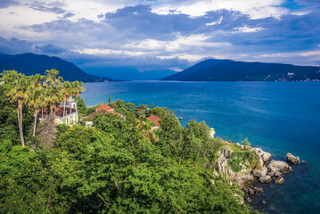 Fototapeta na wymiar Kotor Bay, view from Venetian fort in Herceg Novi, Montenegro
