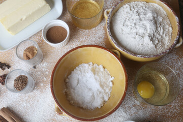 baking homemade christmas ginger cookies 