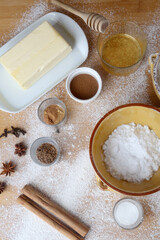 baking homemade christmas ginger cookies 