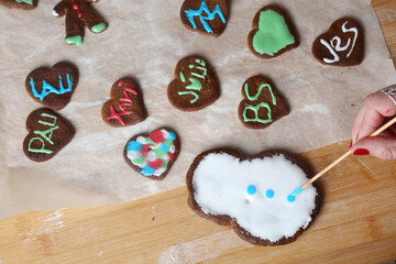 baking homemade christmas ginger cookies 
