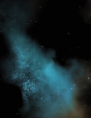 Star field in galaxy space with colorful nebula. Sci fi background of deep space. Ethereal wallpaper.