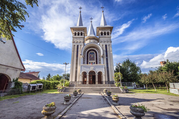 Fototapeta na wymiar Archangels Michael and Gabriel Orthodox cathedral in Sighetu Marmatiei town, Romania