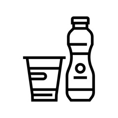 yogurt dairy product with probiotics line icon vector. yogurt dairy product with probiotics sign. isolated contour symbol black illustration