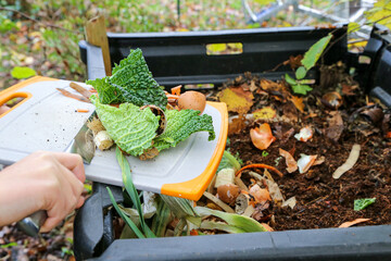 composteur avec déchets organiques