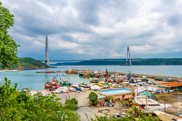 Fototapeta na wymiar Poyrazkoy Village harbour view in Istanbul