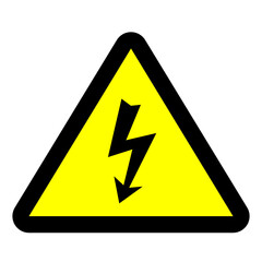 Warning danger electric shock risk vector sign isolated on white background