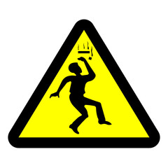 Beware falling objects vector sign isolated on white background