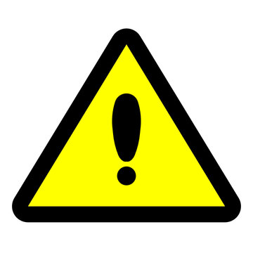 recommend clip art: Warning Exclamation mark vector sign isolated on white background