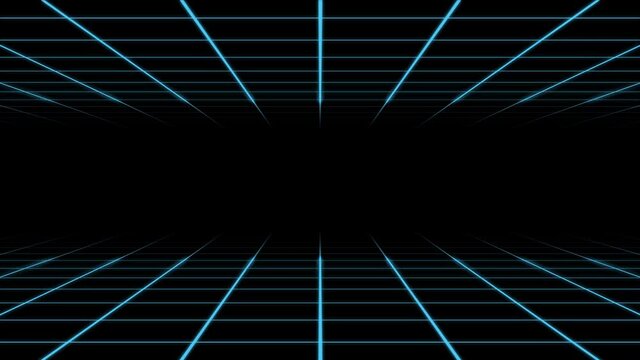 Glowing neon light. Background template. Retro video games, futuristic design, 80s computer graphics and sci-fi technology.