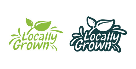 Locally grown emblem, stamp or slogan