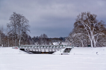 Zima w malowniczym miasteczku Supraśl, Podlasie, Polska