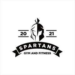 Obraz premium Spartan Fitness And Gym Logo Vector . Fitness Logo . Bodybuilding Logo design inspiration, sports logo template with spartan warriors.