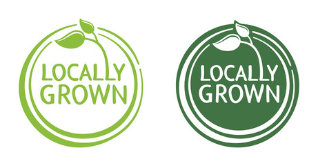 Locally grown emblem, stamp or slogan