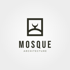 mosque dome logo vector symbol minimal illustration design