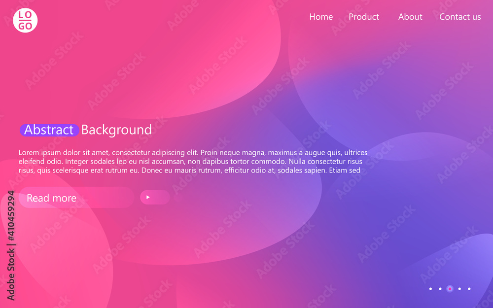 Aufkleber Abstract website template with gradient. Presentation modern minimal blur background.