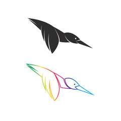 Vector of hummingbird design on white background. Easy editable layered vector illustration. Birds Icons. Wild Animals.