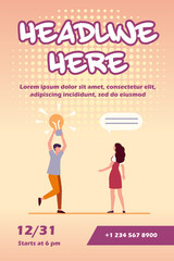 Guy sharing brilliant idea with friend