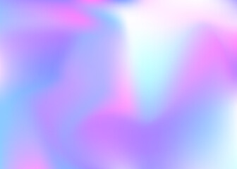 Holographic abstract background. Liquid holographic backdrop with gradient mesh. 90s, 80s retro style. Iridescent graphic template for placard, presentation, banner, brochure.