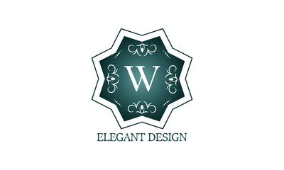 Luxury logo template with the letter W. Graceful monogram for business, restaurant, royalty, boutique, cafe, hotel, heraldry, jewelry, fashion and others