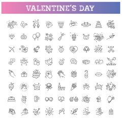 Valentine's day element. Gift, heart, balloon, key, rose,