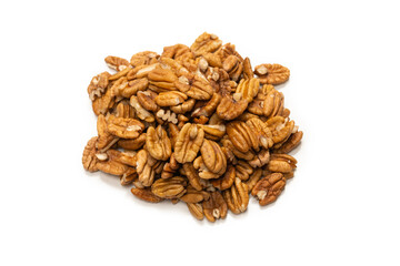 Pecan-nut isolated on white background.