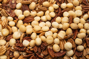 Mix of nuts as a background.