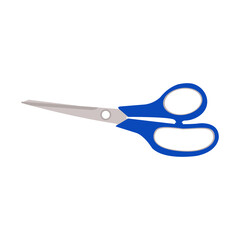 Isolated vector illustration of blue scissors on white