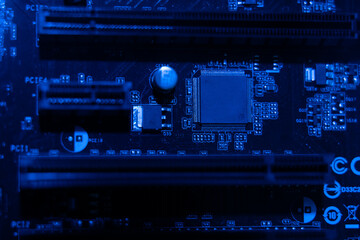 Obraz premium macro motherboard cpu and chipset parts