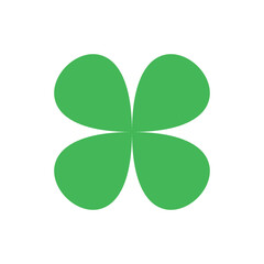 Clover logo. Four leaf clover icon. Gren clover