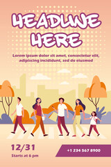 Pedestrians walking across street