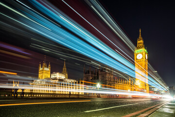 Fototapeta premium LONDON, UK - 18 FEBRUARY, 2017: Houses of Parliament at Westminster Palace seen from Westminster Bridge.