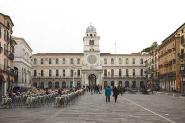 Fototapeta na wymiar Clock tower in Piazza dei Signori in Padova